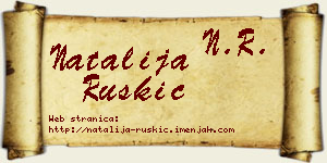Natalija Ruškić vizit kartica